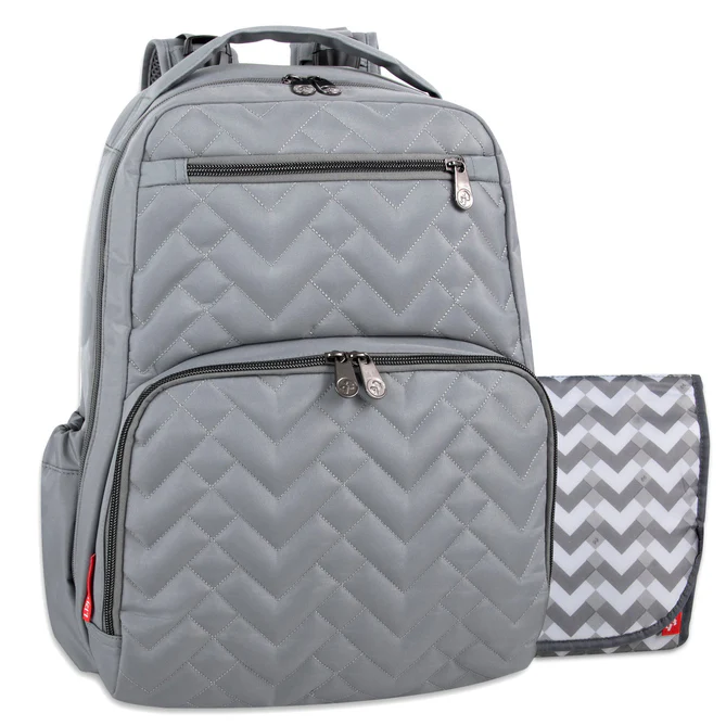 Grey Fisher-Price Luxury Diaper Backpack