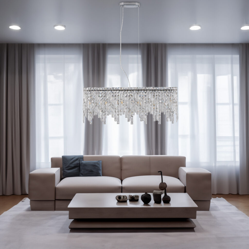 Oval Crystal Pendant Light