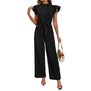 Solid Colour High Waist Jumpsuit